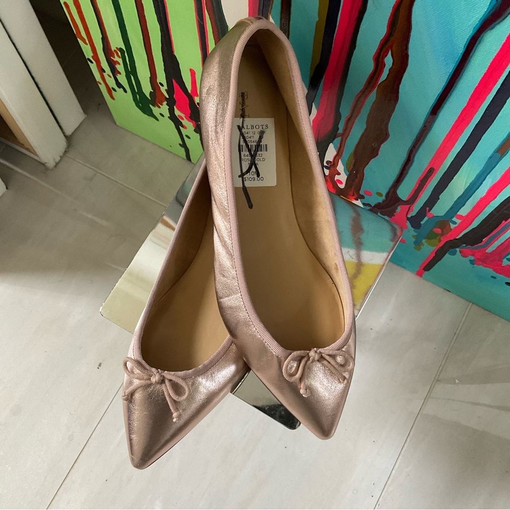 Talbots Metallic Pink Flats